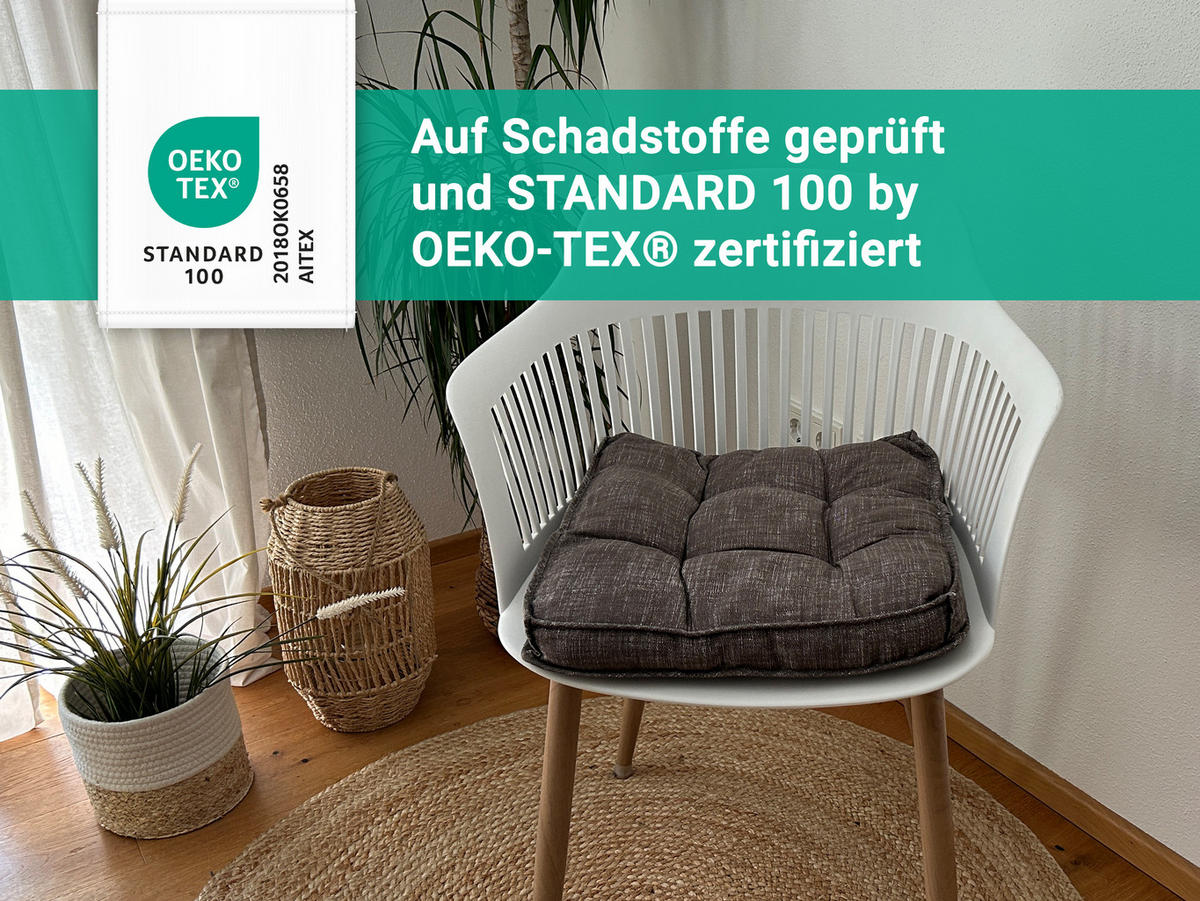 STUHLKISSEN, 4er-Set, 40x 40 cm, 55% Baumwolle, 45% Polyester, Braun - Braun, Textil (40/40/6cm) - Zollner