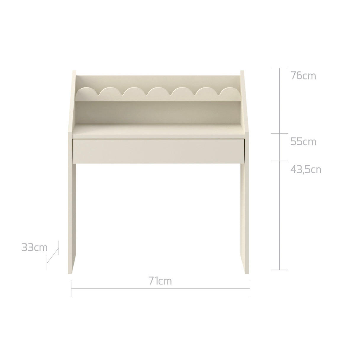 PISAĆI STOL Book Nook bež - bež, drvni materijal (71/76/33cm) - Petits-meubles