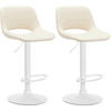 BARHOCKER 2er Set Lederlook creme - Creme/Weiß, Textil/Metall (42/86/46cm) - CLP