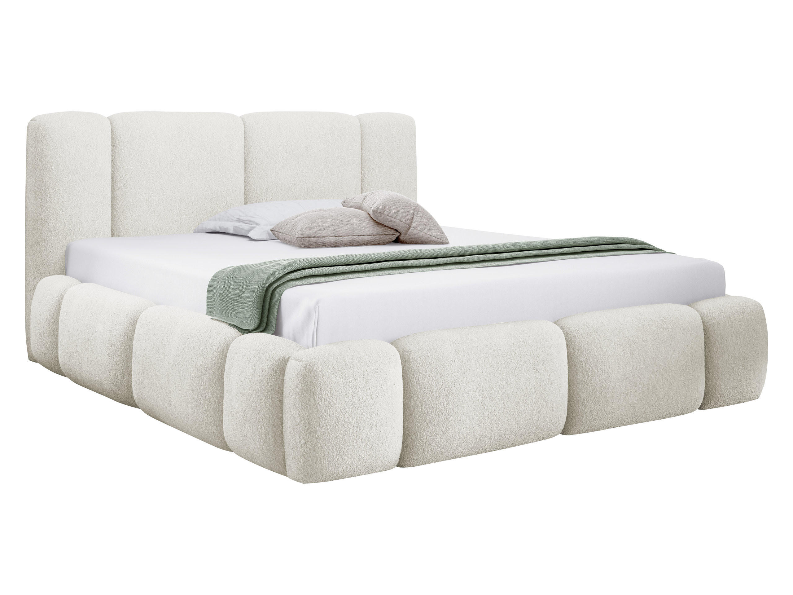 POLSTERBETT Bianco Boucle - Creme, Holz/Textil (140/200cm) - MIRJAN24