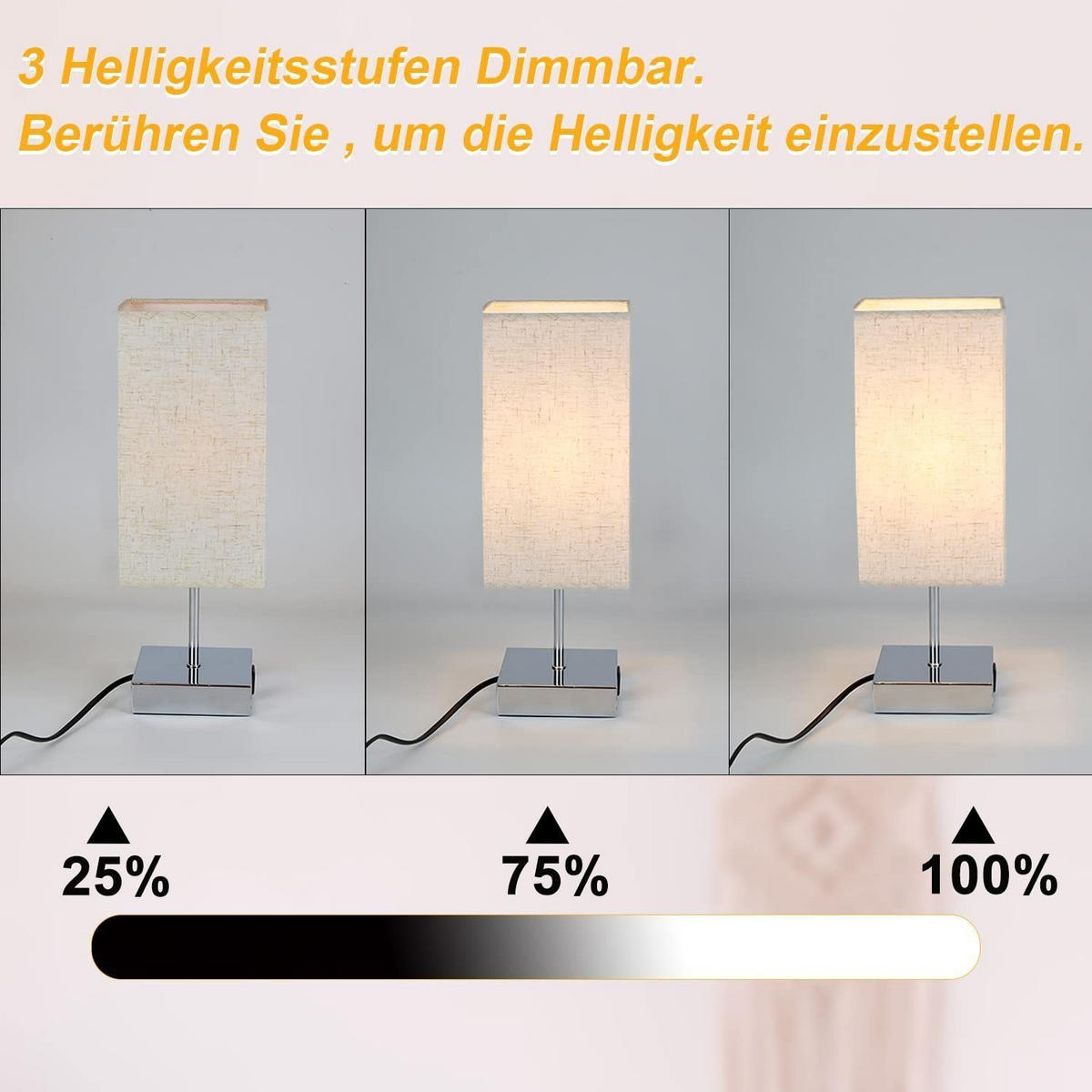 TISCHLEUCHTE Reutlingen(2er-set) 13/13/36 cm - Silberfarben, Textil (13/13/36cm) - Nettlife
