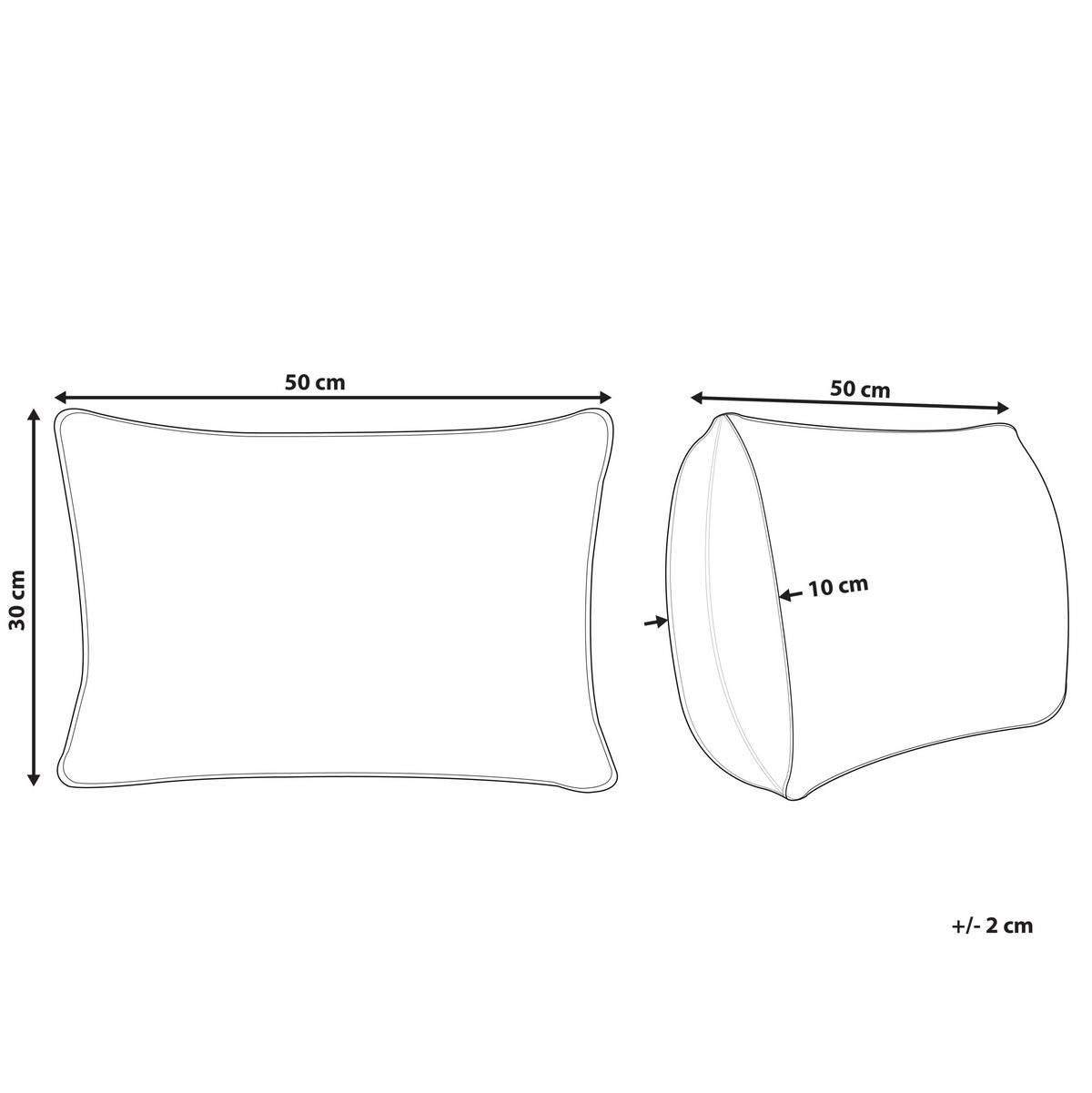DEKOKISSEN Orange 50/30 cm Lithops - Orange/Weiß, Textil (50/30cm) - Beliani