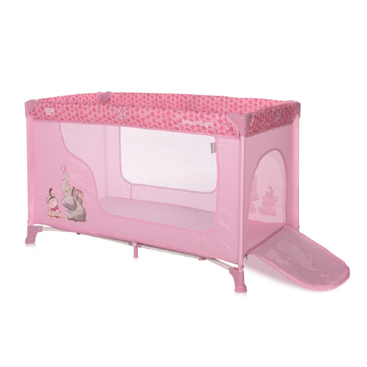 BABY REISEBETT Laufstall Moonlight rosa pink seitliche Öffnung Tragetasche faltbar - Rosa, Kunststoff (60/120cm) - Lorelli