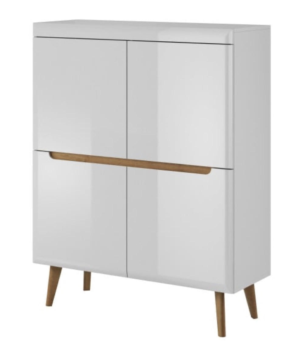 KOMMODE Weiß Riviera Eiche Nordan NK107 - Multicolor, Holzwerkstoff (107/134/40cm) - Sepro Meble