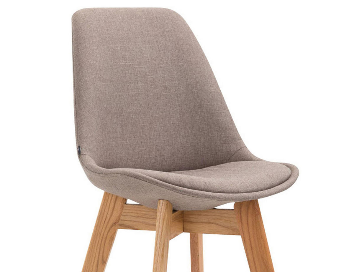 BARHOCKER 2er Set Meta Stoff natura taupe - Taupe, Holz/Textil (48/112/56cm) - TPFLiving