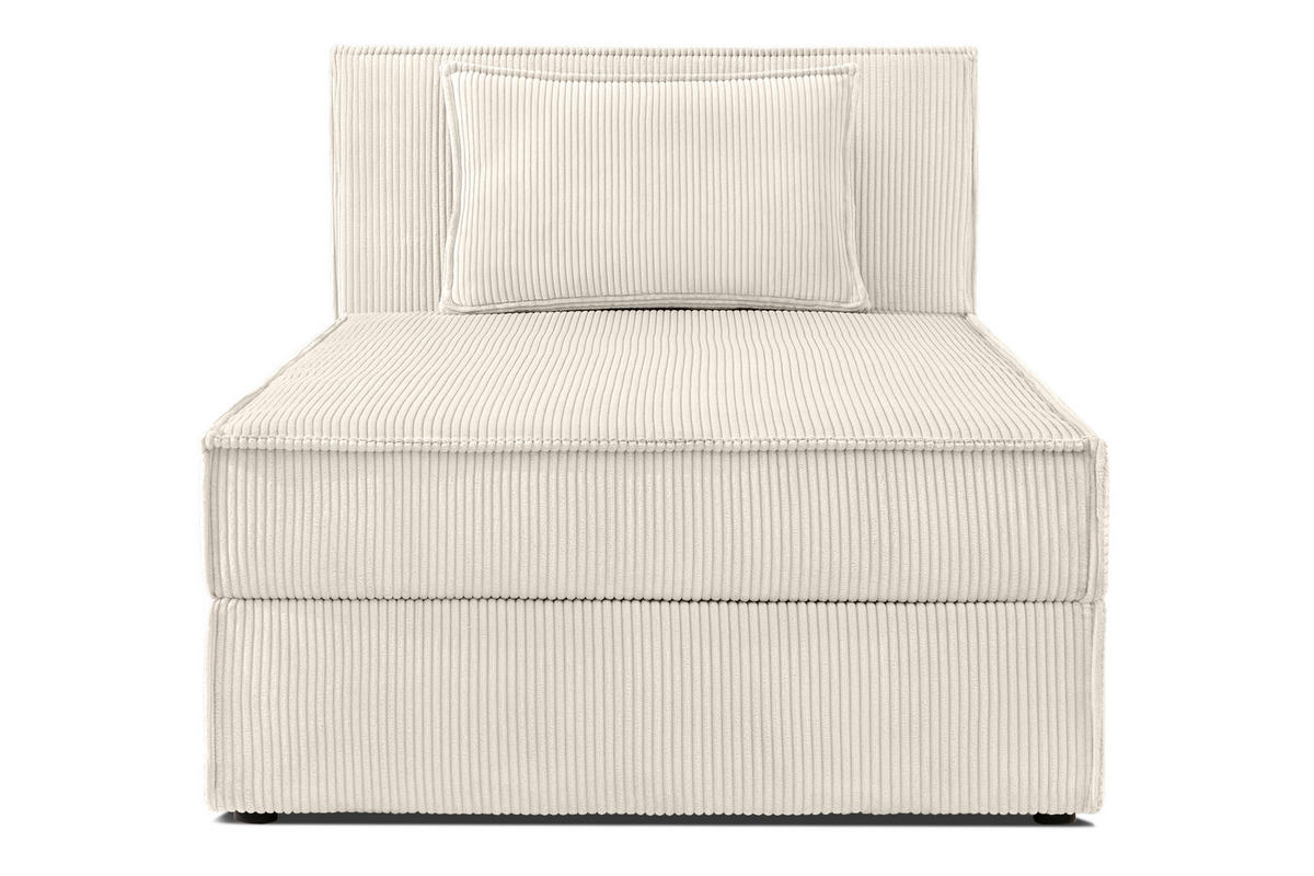 BOXSPRINGBETT ROTI Einzelbett, ecrufarben - Ecru/Schwarz, Holz/Holzwerkstoff (100/200cm) - KONSIMO®