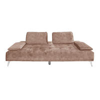 SOFA WIOLO Taupe Velvet - Taupe/Silberfarben, Textil/Metall (240/80/110cm) - KAWOLA