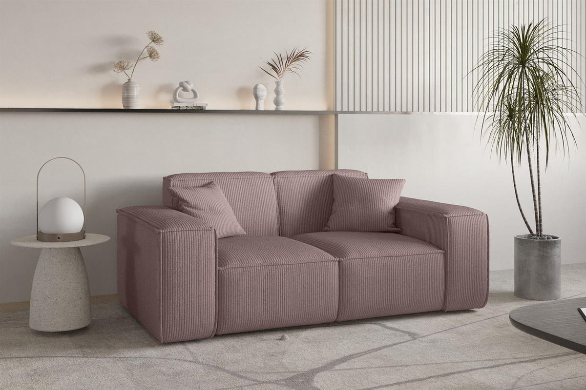 SOFASET Celes Premium 3-2-1 Stoff Scala - Lila, Holzwerkstoff/Textil (225/73/88cm) - Fun Möbel