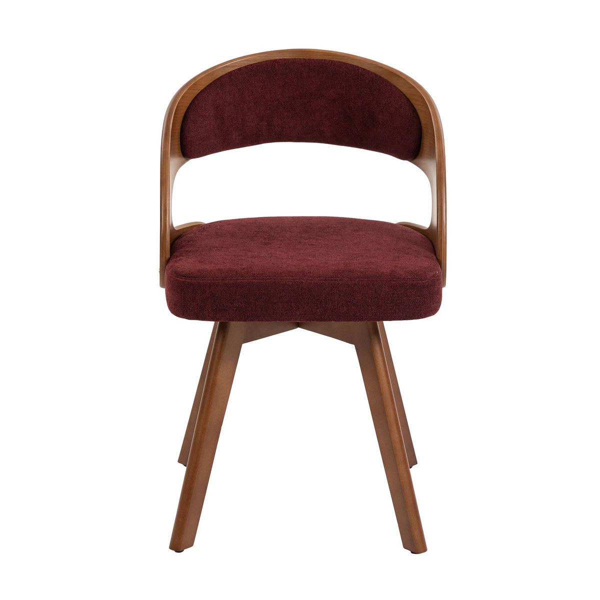 STUHL 2er-Set Esszimmerstuhl,360° drehbar,Massivholzrahmen,Leinenstoff,Rot - Rot, Holz (44/72/41cm) - LVHOM