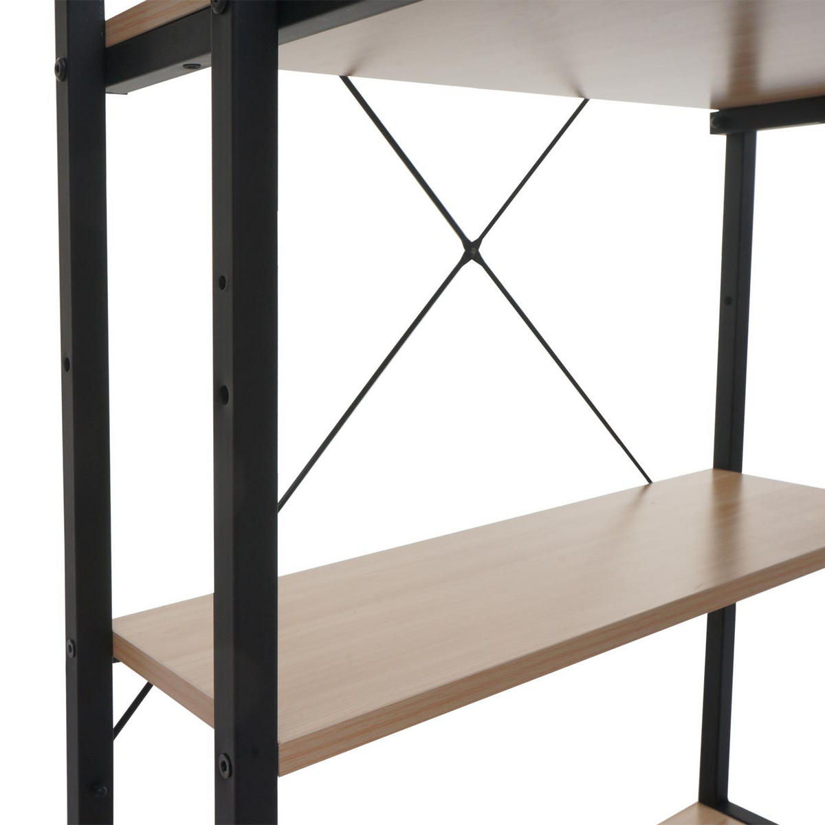 SCHREIBTISCH MIT REGAL eckig Beige - Beige, Holzwerkstoff (60/100/120cm) - MCW