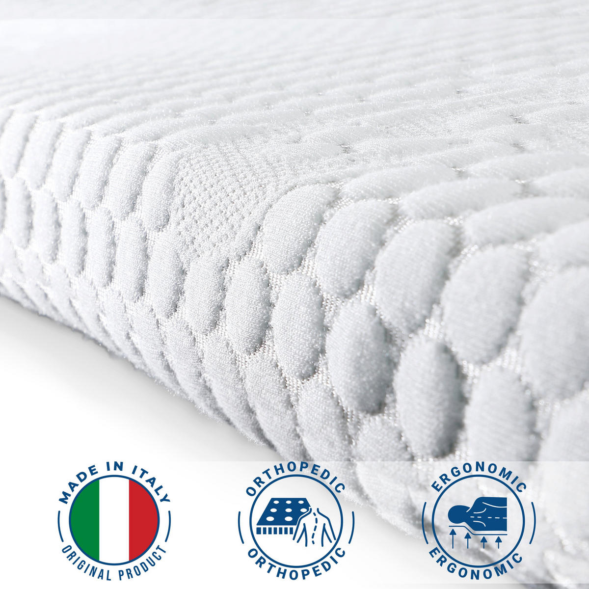 TOPPER Memory Foam Doppelmatratzenauflage | 6 cm Matratzentopper | Antibakteriell und antimykotisch | 140 x 210 - Weiß, Textil (140/210cm) - The White Stone