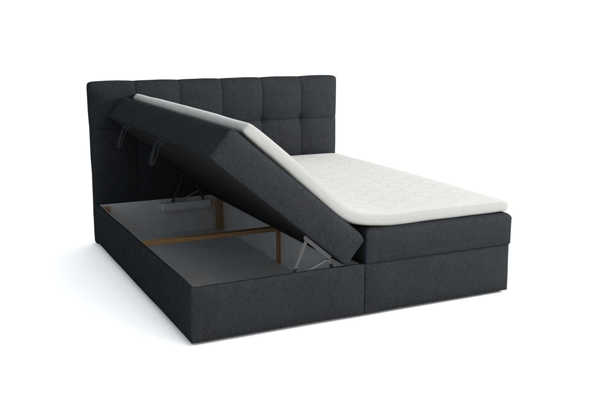 Thumbnail - Fun Möbel Boxbett, Violett, Textil, 200x200 cm, Schlafzimmer, Betten, Boxspringbetten