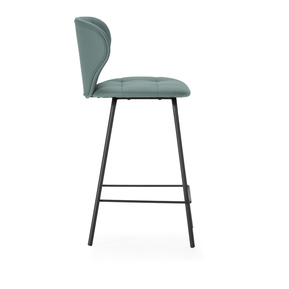 HOCKERN (Set aus 2) mit schwarzen metallbeinen - maura 45/52/67 cm - Grün, Kunststoff (52/67/45cm) - Calicosy