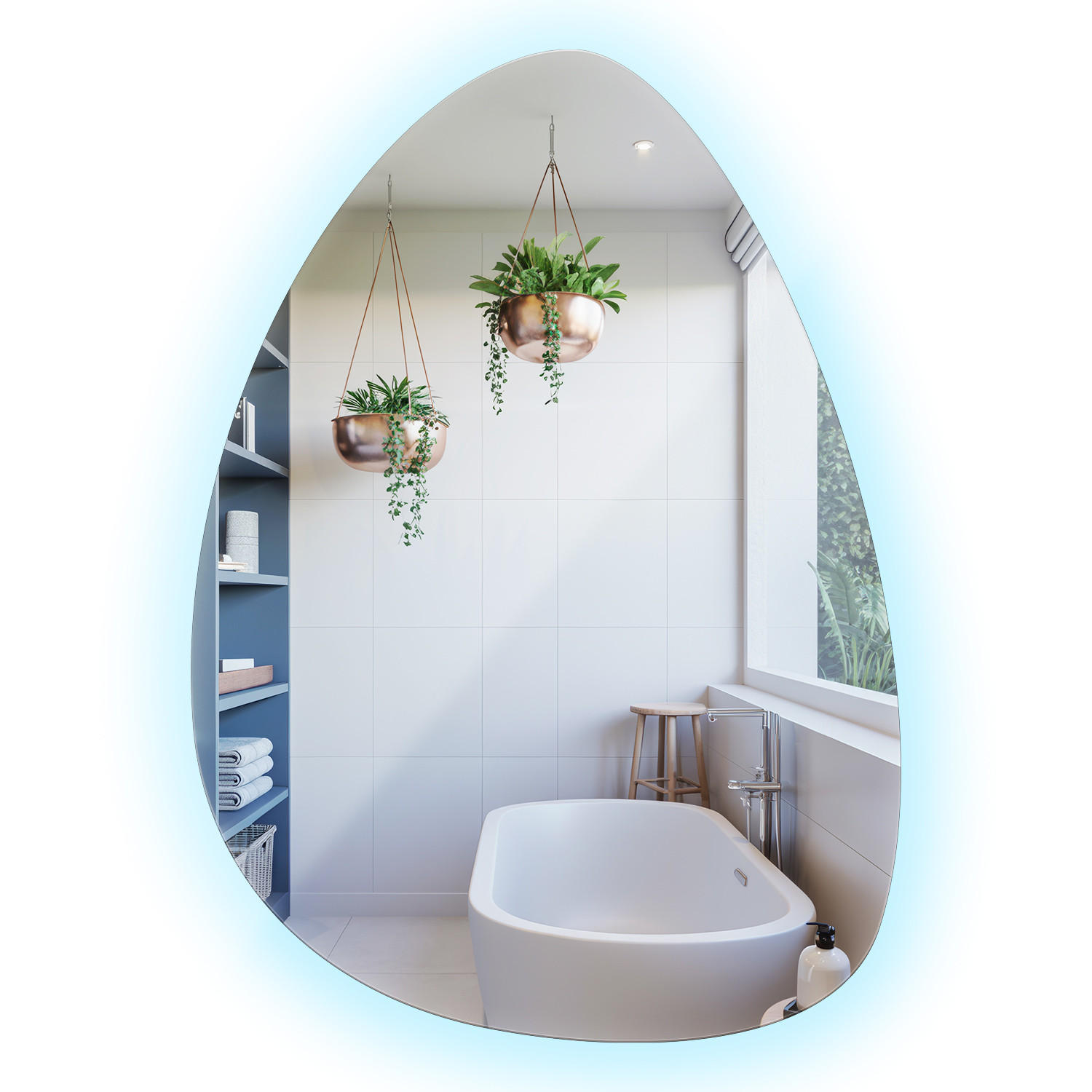 OGLINDĂ LED 57x80 cm asimetrică 6000K