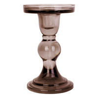 KERZENSTÄNDER Glas Moos Ø 8,5 cm - Braun, Glas (8.5/14/8.5cm)
