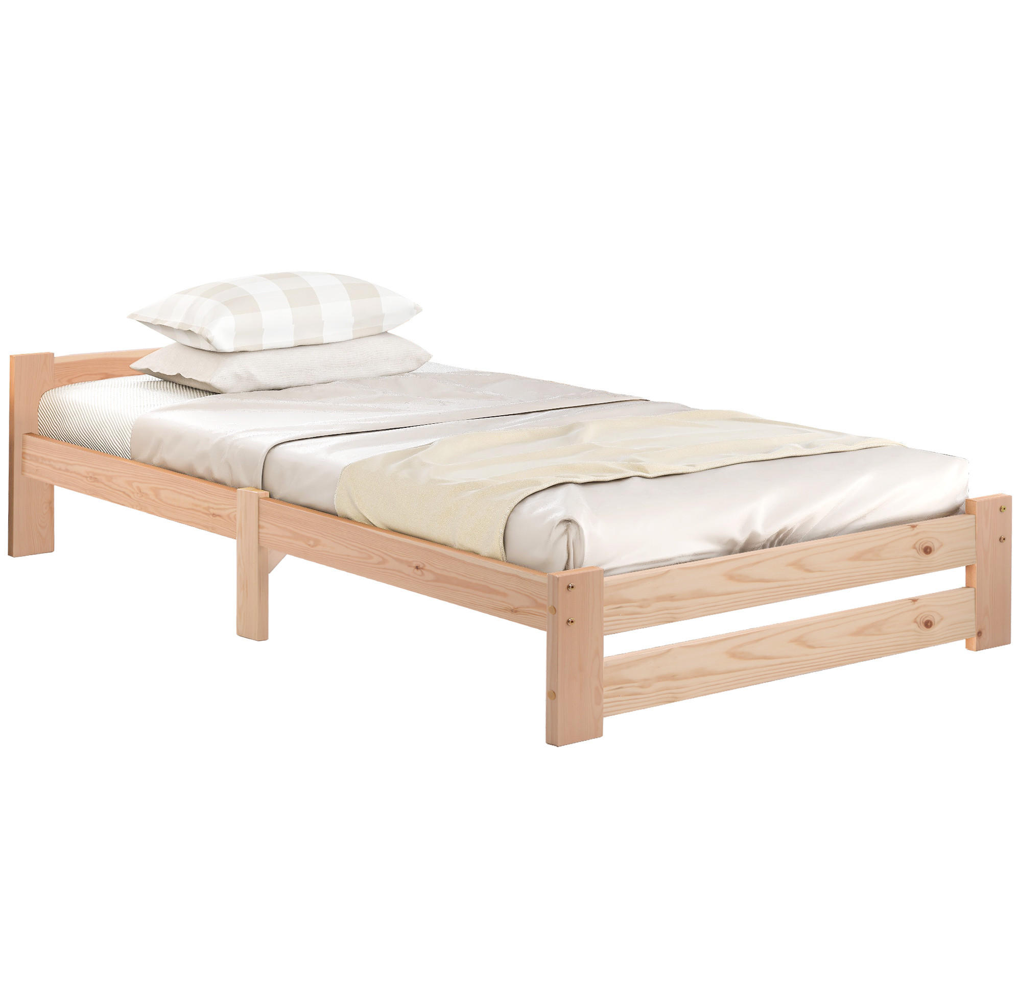 MASSIVHOLZBETT 90/200 cm aus Kiefer mit stabiler Konstruktion und Komforthöhe, Natur - Naturfarben, Holz (90/200cm) - Redom