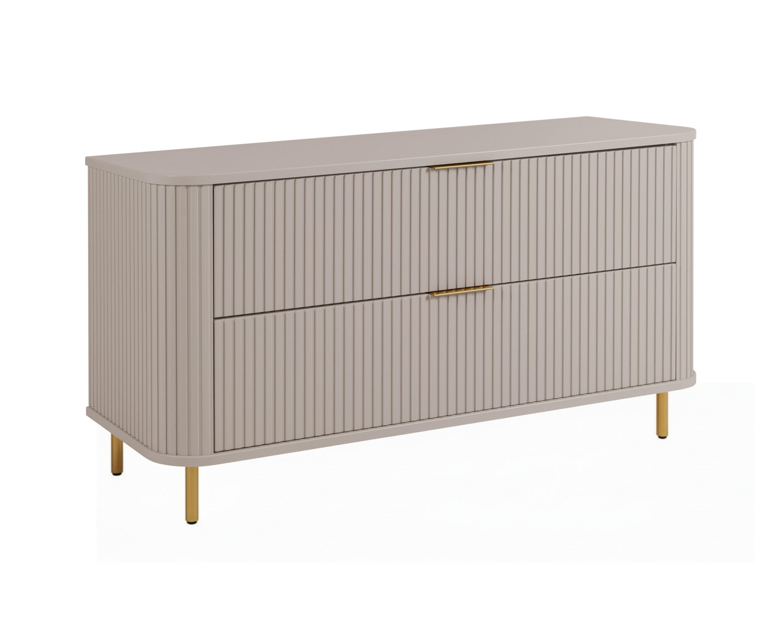 BADEZIMMERSCHRANK : Farbe Kaschmir, Griff gold, Füße gold, 120 x 41,5 x 66,7 cm - Kaschmir/Goldfarben, Holzwerkstoff (120/66.7/41.5cm) - 3XE LIVING