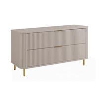 BADEZIMMERSCHRANK : Farbe Kaschmir, Griff gold, Füße gold, 120 x 41,5 x 66,7 cm - Kaschmir/Goldfarben, Holzwerkstoff (120/66.7/41.5cm) - 3XE LIVING