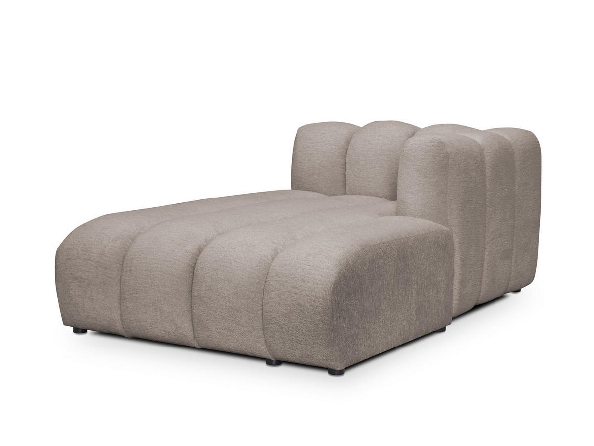 SOFAELEMENT Rechts Chenille Stoff Beige - Beige/Schwarz, Holzwerkstoff/Kunststoff (179/70/113cm) - Makamii