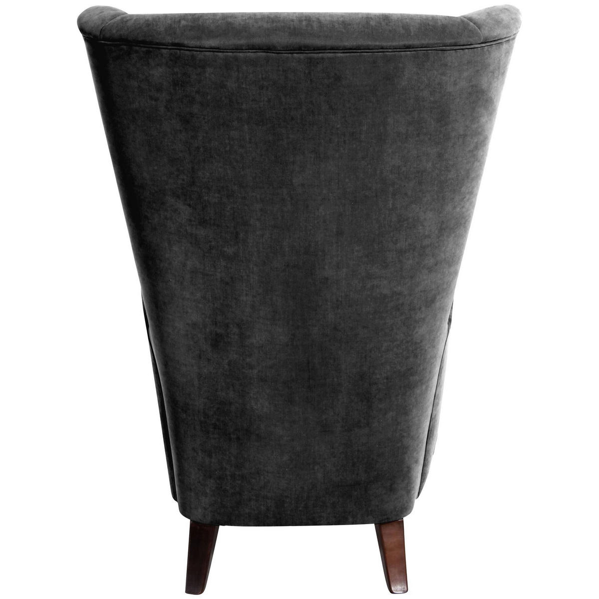 HOCHLEHNSESSEL Kailey Bezug Velourstoff Buche nussbaum dunkel / schwarz - Schwarz, Kunststoff (96/122/89cm) - 58aufmkessel