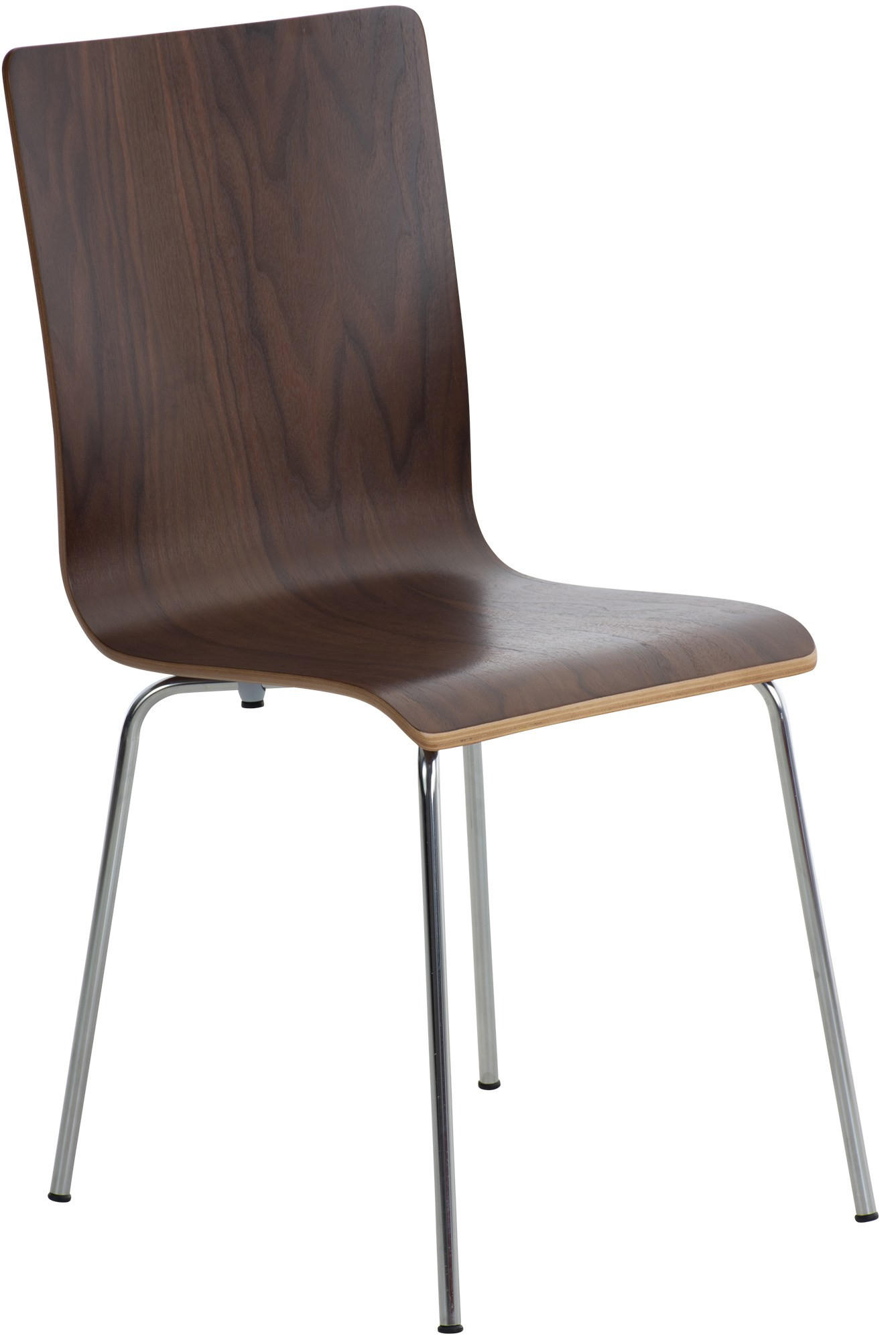 BESUCHERSTUHL PEPE 87x43x47 cm Walnuss Holz Metall - Walnussfarben, Metall (43/87/47cm) - DELUKE