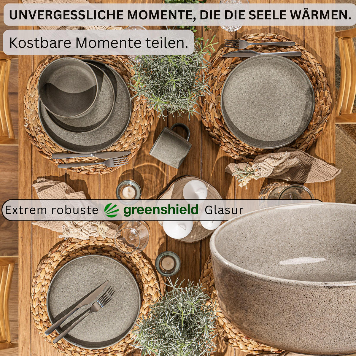 SCHALEN SET KAIRO CLAY - 6 teilig aus Steingut - Grau, Keramik (38.5cm) - Sänger