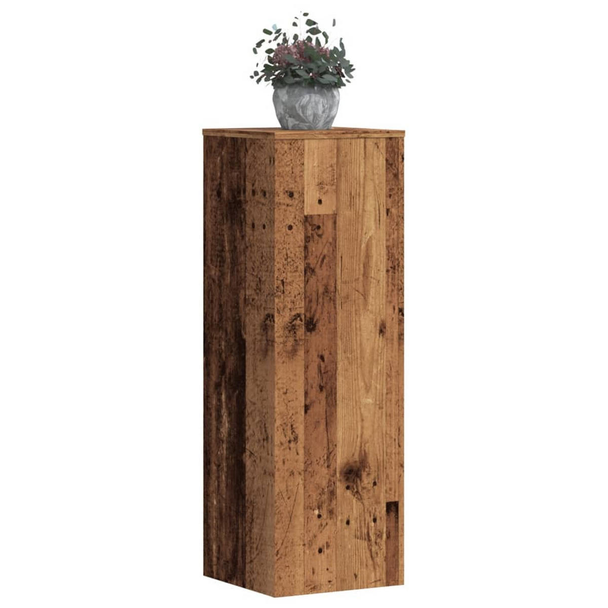 PFLANZENSTÄNDER 2er Set Altholz-Optik 33/33/100 Cm Holzwerkstoff - Braun, Holzwerkstoff (33/100/33cm) - vidaXL