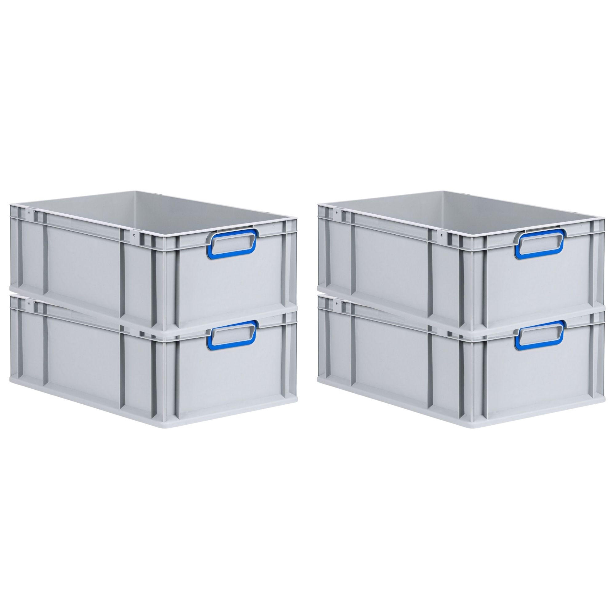 EUROBOX 4x Nextgen Color 22x40x60cm 44 Liter Griffe Blau Geschlossen - Blau, Kunststoff (40/17/60cm) - PROREGAL