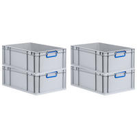 EUROBOX 4x Nextgen Color 22x40x60cm 44 Liter Griffe Blau Geschlossen - Blau, Kunststoff (40/17/60cm) - PROREGAL