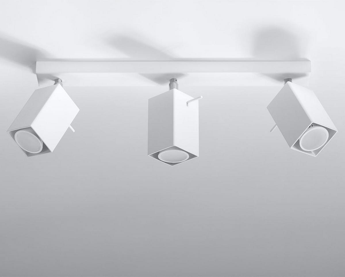 DECKENLEUCHTE Stahl Weiß 3-flammig Spots - Weiß, Metall (45/8/15cm)