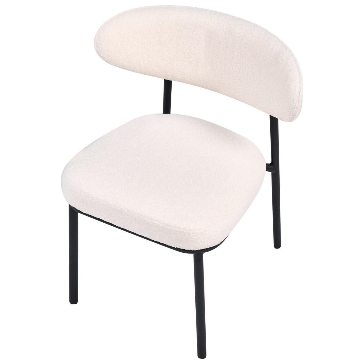 ESSZIMMERSTUHL 2er Set Bouclé Cremeweiß Winton - Creme, Textil (61/78/54cm) - Beliani