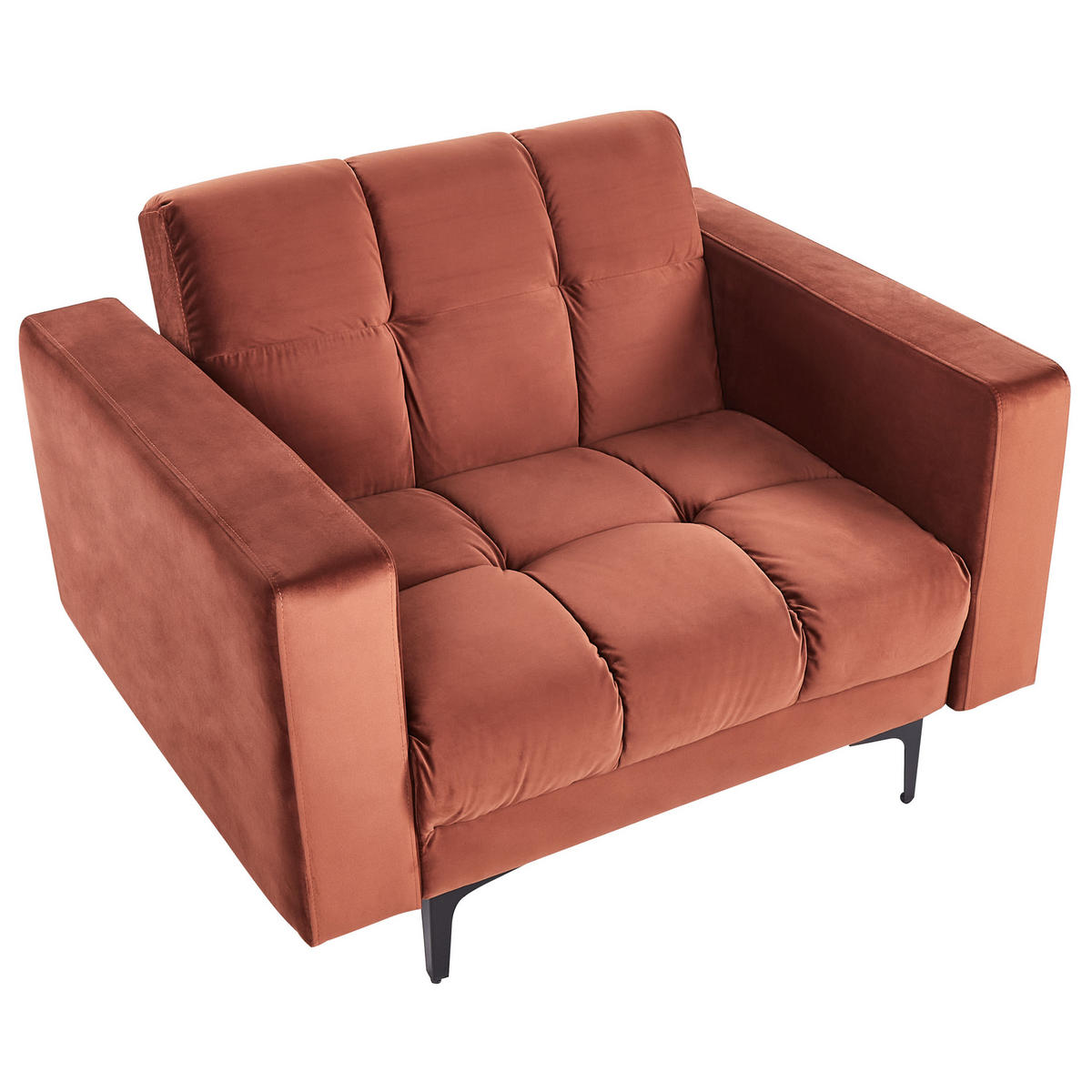 SESSEL Samtstoff Hellrot Alnes - Hellrot, Textil (110/77/89cm) - Beliani