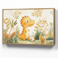 NACHTTISCHLAMPE MIT AKKU Dino - Fußball - Orange 90x60 cm - Beige, Holzwerkstoff (8/90/60cm) - OnlyWow