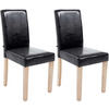 ESSZIMMERSTUHL Ines, 2er Set Kunstleder, Gestell Holz Natura Schwarz - Schwarz/Naturfarben, Holz/Textil (41/91/47cm) - TPFLiving