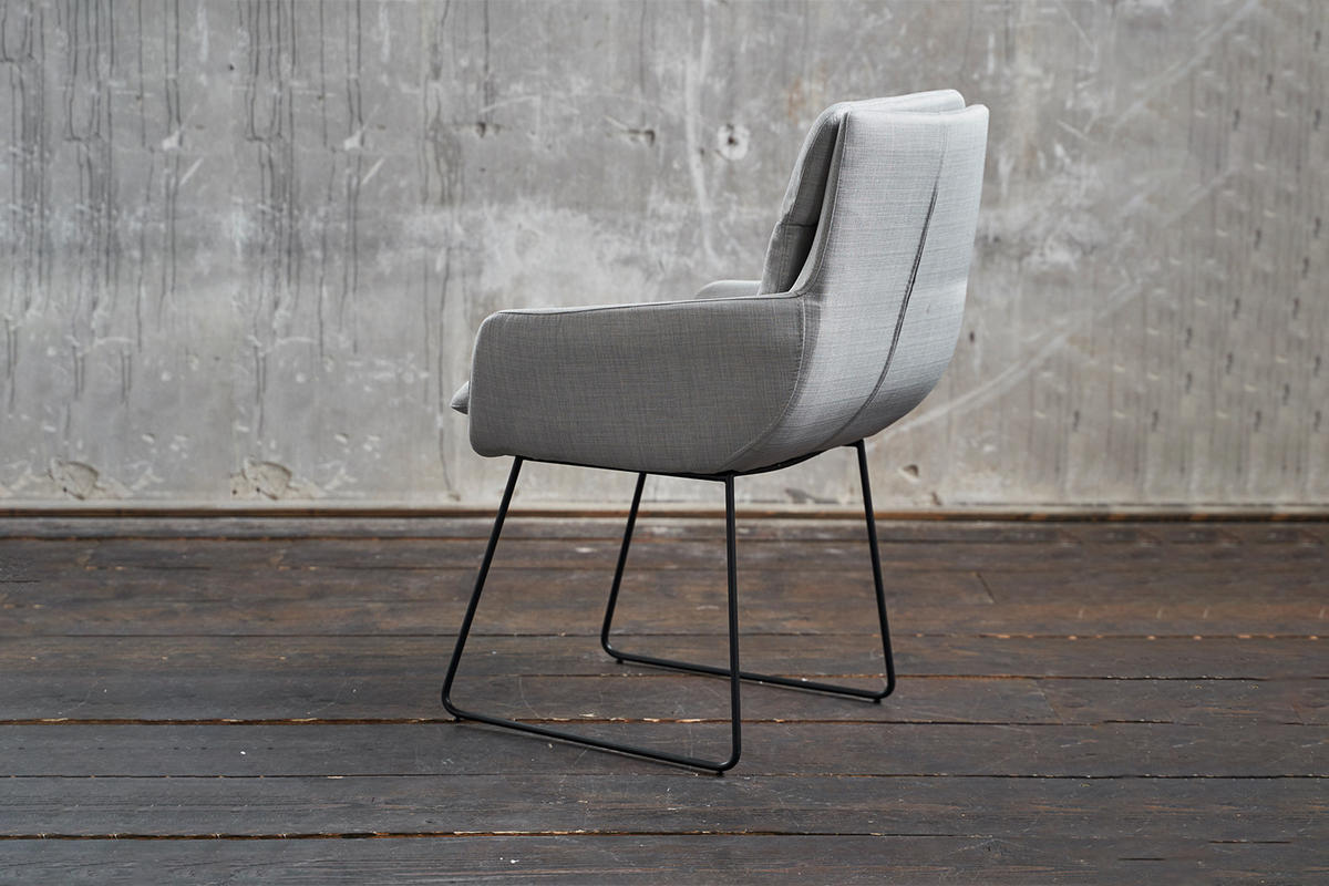 STUHL VINCE Hellgrau Webstoff - Hellgrau, Textil (60/92/58cm) - KAWOLA