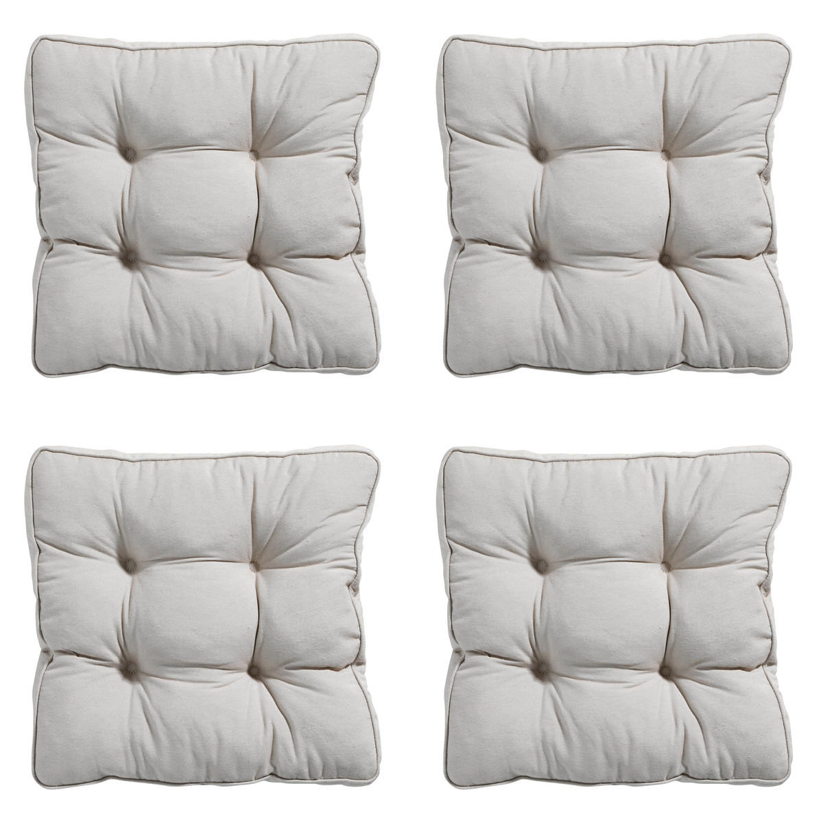 SITZKISSEN Panama 47/47 cm 4er-Set - Hellgrau, Textil (47/8/47cm) - Madison