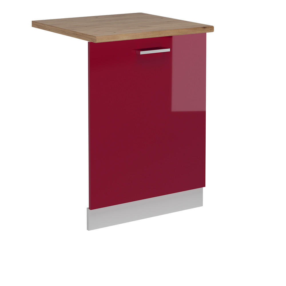 DISKMASKINENS FRONTPANEL R-Line R&ouml;d h&ouml;gblank 60 cm , AP Oak R&ouml;d, Vit 81.8/60/60 cm