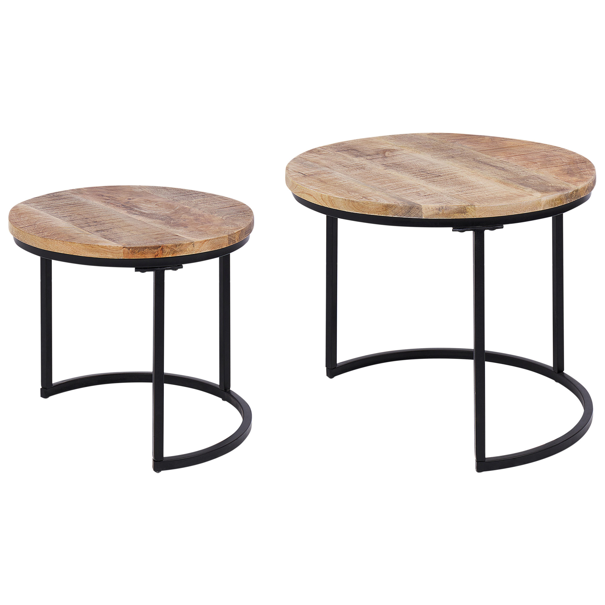COUCHTISCH 2er-Set Braun - Schwarz, Holz (50/50/40cm) - Beliani