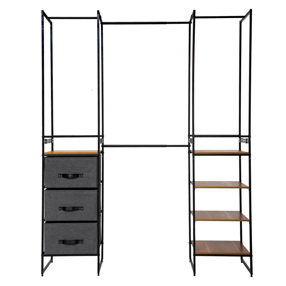 KLEIDERSTÄNDER 180/47/198 cm - Schwarz, Metall (47/198/180cm)