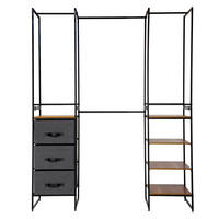 KLEIDERSTÄNDER 180/47/198 cm - Schwarz, Metall (47/198/180cm)