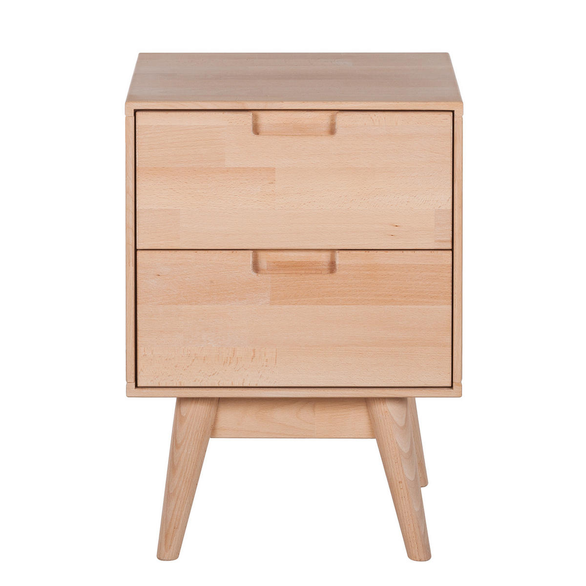 NACHTKOMMODE - Buche massiv - Buchefarben, Holz/Buchenholz (40/56/35cm) - home24