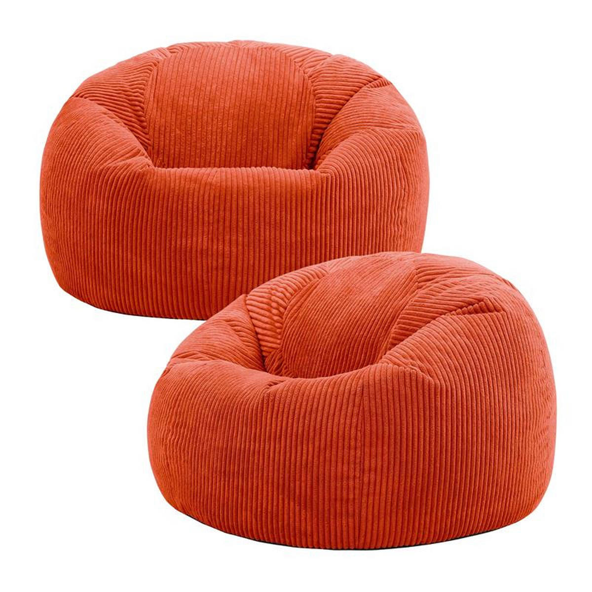 SITZSACK Klassisch Sessel aus Cord 2-tlg. - Terracotta, Textil (85/50/85cm) - icon