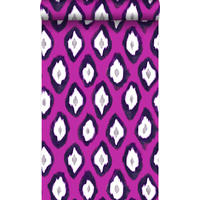 TAPETE Ikat-Motiv 53 cm x 10.05 m - Pink, Papier (53/1000cm) - Origin Wallcoverings