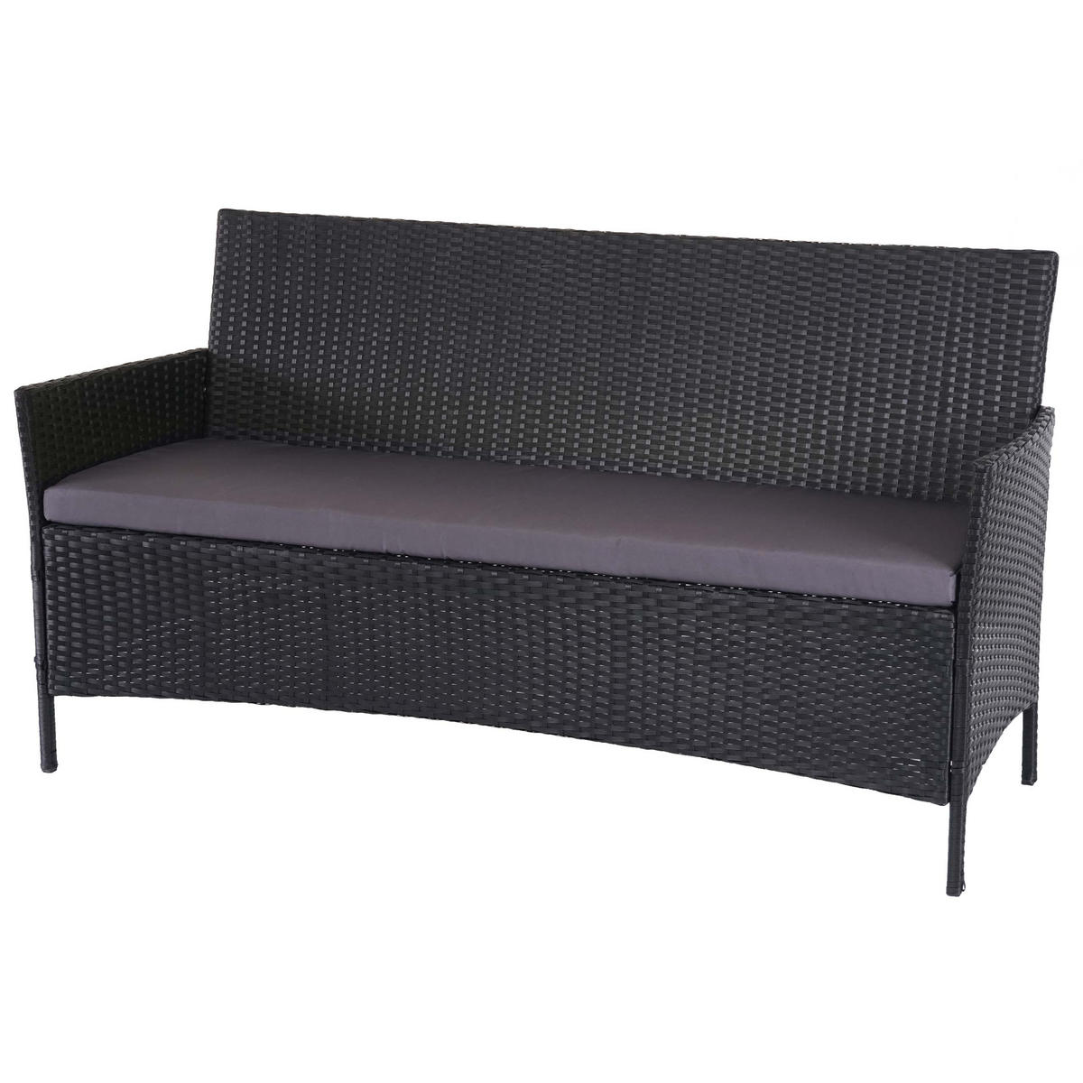 POLY-RATTAN GARTEN-GARNITUR Anthrazit - Anthrazit, Kunststoff - MCW