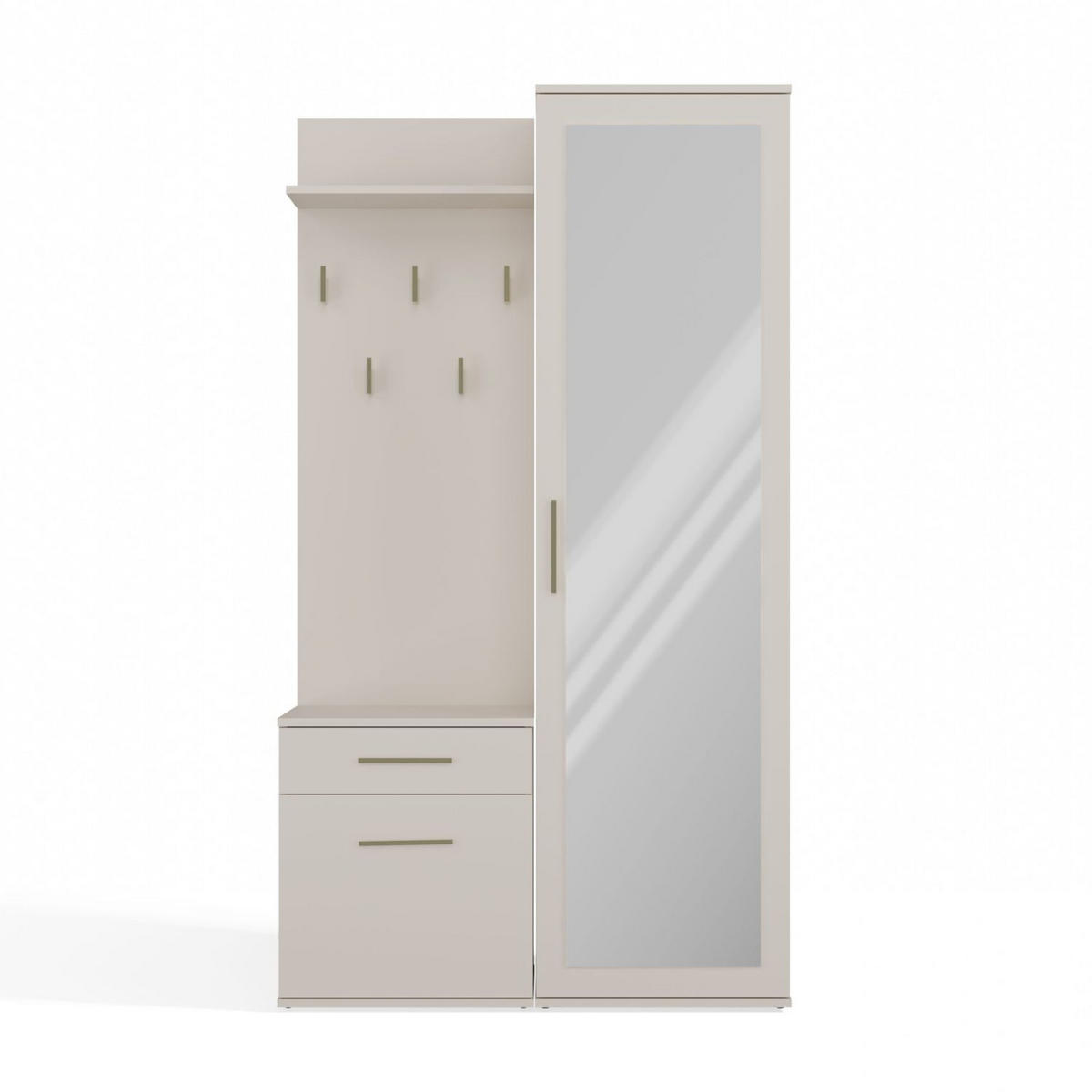 GARDEROBENSET Gustav (3-teilig) - Beige, Holzwerkstoff (50/180/35cm) - kommodly
