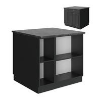 KUCHYŇSKÝ OSTROV Fame-Line Anthrazit-Gold Landhaus - antracitová, kompozitní dřevo (90/82/60cm) - Vicco