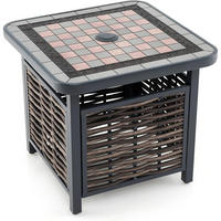 BEISTELLTISCH Braun - Braun, Kunststoff (55/55/50cm) - COSTWAY