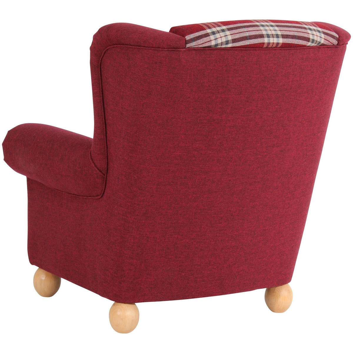OHRENBACKENSESSEL Kasha Bezug Flachgewebe Buche natur / rot - Rot/Buchefarben, Kunststoff (93/103/87cm) - 58aufmkessel