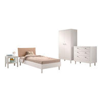 JUGENDZIMMER SET 90x200 Keeley Buche Weiß Holz Komplett Komfort Stabil - Weiß, Holz (55/180/100cm) - 58aufmkessel