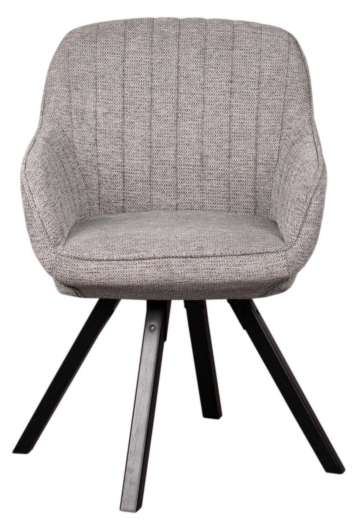 DININGSESSEL Matera - drehbar - hellgrau - Hellgrau/Schwarz, Textil/Metall (59/84/61cm) - bene living